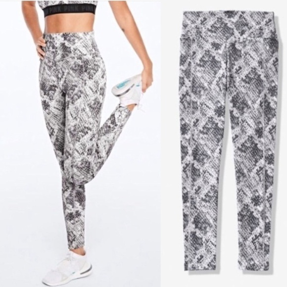 Victoria’s Secret PINK Ultimate Snake Print Snakeskin Athletic Workout Leggings - Picture 1 of 9